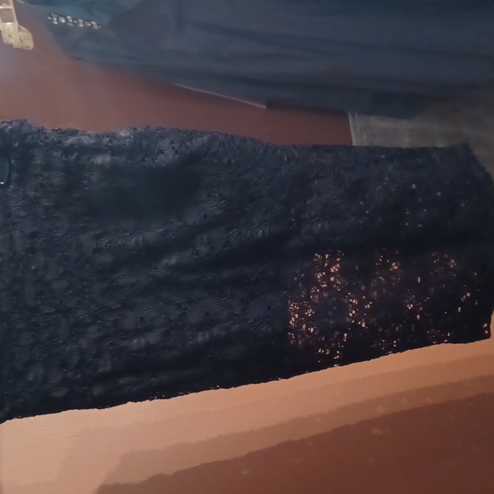 Black lightweight knit skirt.